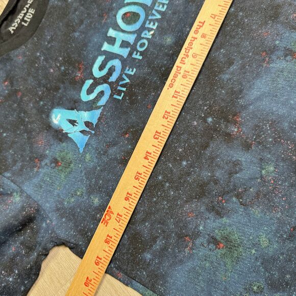 ASSHOLES*S LIVE FOREVER Long Sleeve Shirt Space Constellation Script Adult M - Picture 4 of 6